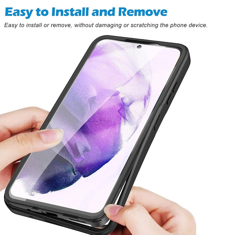 For Samsung Galaxy S23 Acrylic+TPU Clear Phone Case Camera Lens Protection Phone Cover with PET Screen Film - Black - 3