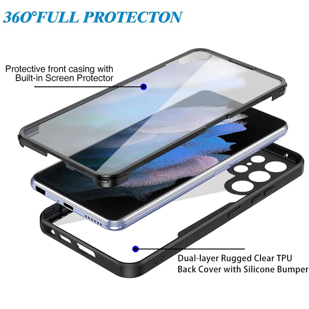 For Samsung Galaxy S23 Ultra Phone Case Camera Lens Protection Acrylic+TPU Phone Cover with PET Screen Film - Red - 2