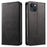 For iPhone 13 6.1 inch Leather Stand Phone Case Calf Texture Wallet Magnetic Cell Phone Cover - Black - 1