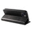 For iPhone 14 Plus Wallet Phone Cover Calf Texture Auto-absorbed Magnetic Leather Stand Phone Case - Black - 4