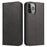 For iPhone 13 Pro 6.1 inch Cell Phone Case Wallet Magnetic Leather Stand Calf Texture Phone Cover - Black - 1