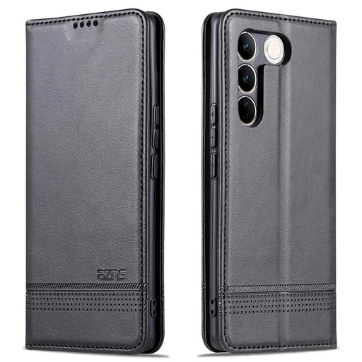 AZNS For vivo S16 / S16 Pro Phone Stand Case PU Leather Wallet Magnetic Phone Cover - Black - 1