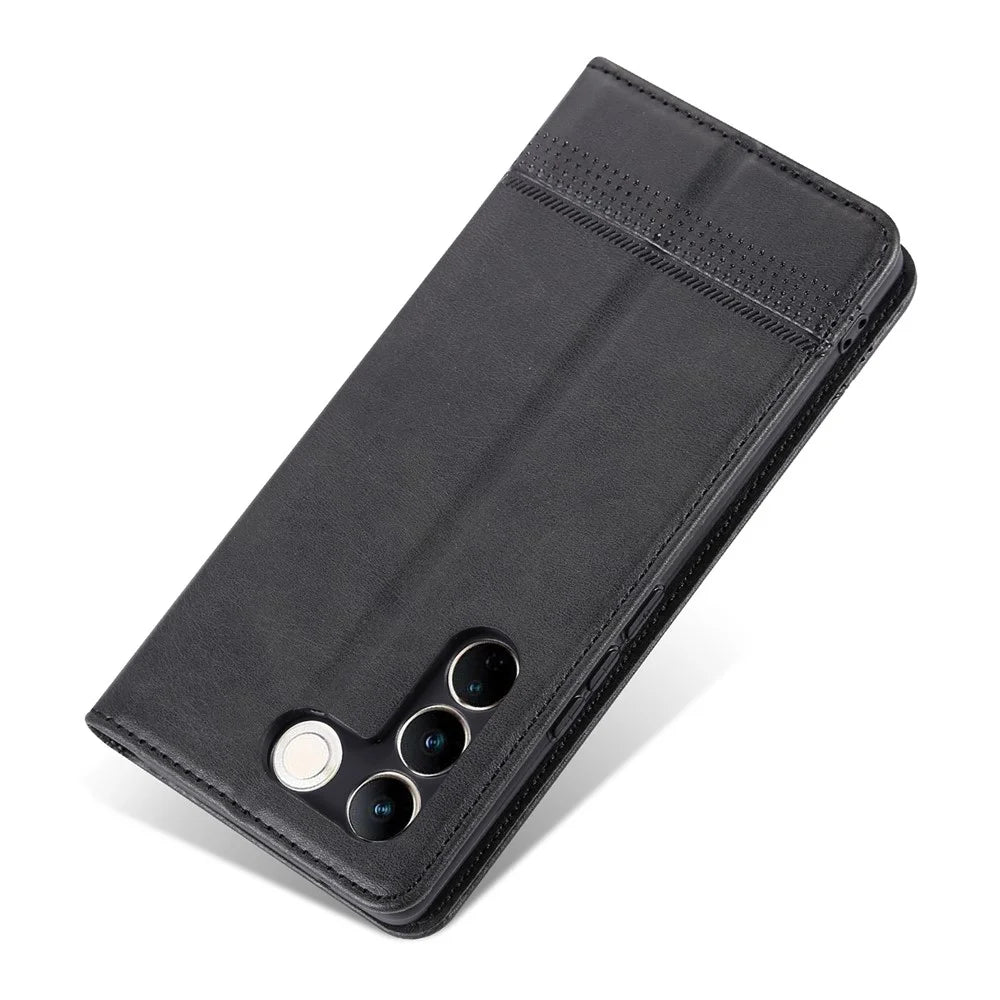 AZNS For vivo S16 / S16 Pro Phone Stand Case PU Leather Wallet Magnetic Phone Cover - Black - 5