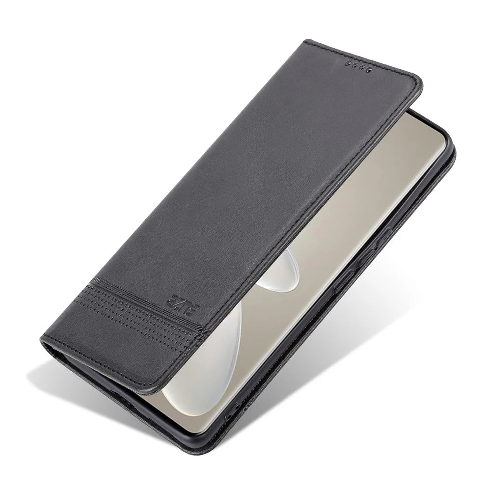 AZNS For vivo S16 / S16 Pro Phone Stand Case PU Leather Wallet Magnetic Phone Cover - Black - 6