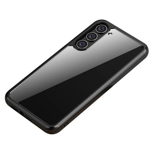 IPAKY For Samsung Galaxy S23 Anti-drop Phone Case TPU + PC Transparent Cell Phone Cover - Black - 1