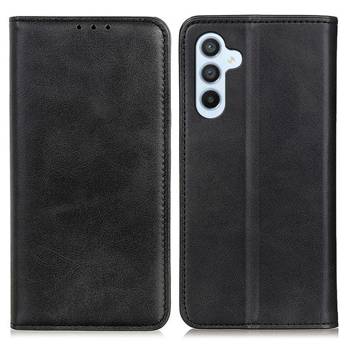 Split Leather Wallet Case for Samsung Galaxy A24 4G (162.1 x 77.6 x 8.3mm) , Flip Book Stand Shockproof Phone Cover - Black - 1