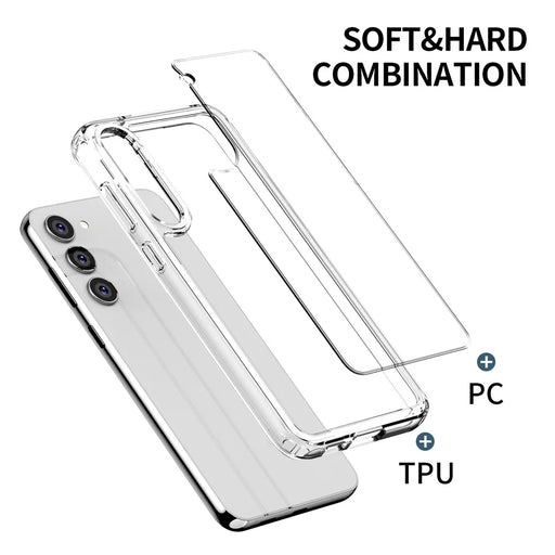 IPAKY Diamond Series for Samsung Galaxy S23 Phone Case High Transparency PC+TPU Anti-drop Back Cover - Transparent - 2