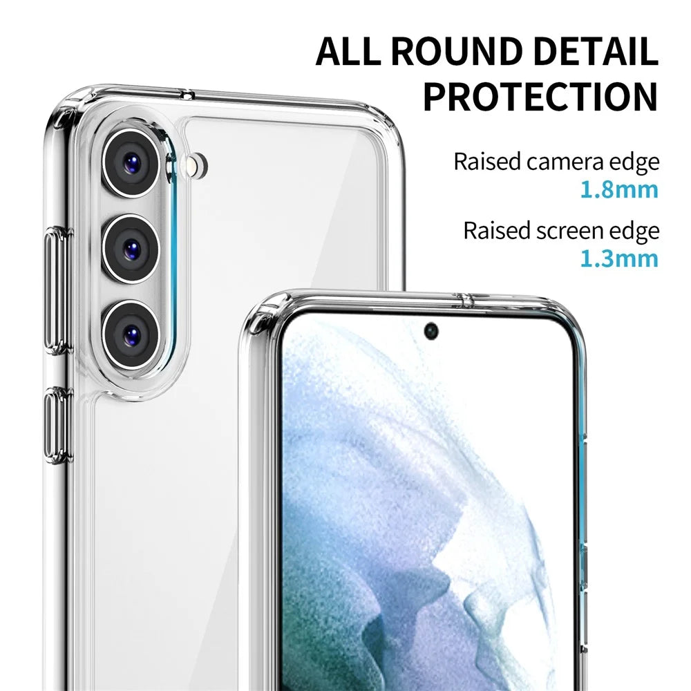 IPAKY Diamond Series for Samsung Galaxy S23 Phone Case High Transparency PC+TPU Anti-drop Back Cover - Transparent - 3