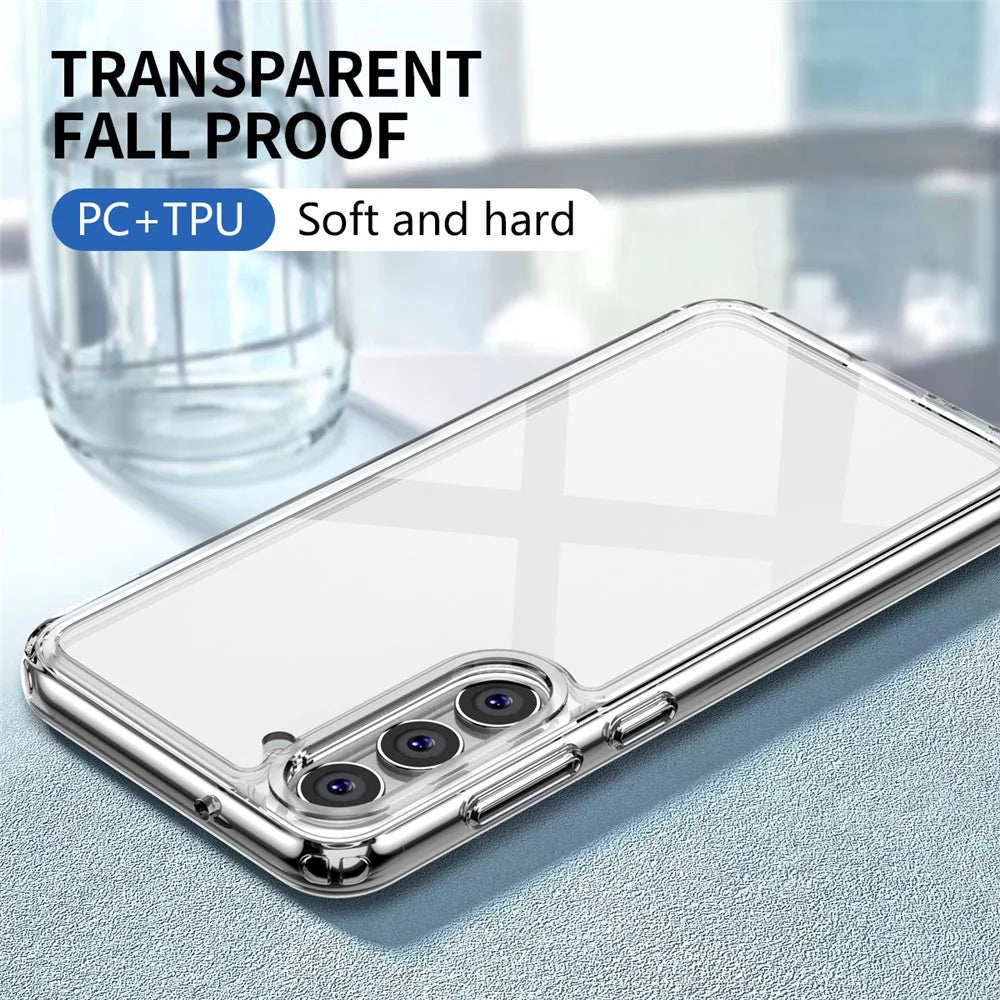 IPAKY Diamond Series for Samsung Galaxy S23 Phone Case High Transparency PC+TPU Anti-drop Back Cover - Transparent - 7