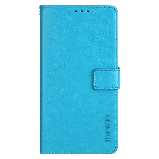 IDEWEI For Samsung Galaxy A34 5G PU Leather Flip Phone Cover Protective Case Stand Feature Crazy Horse Texture Wallet - Sky Blue - 2