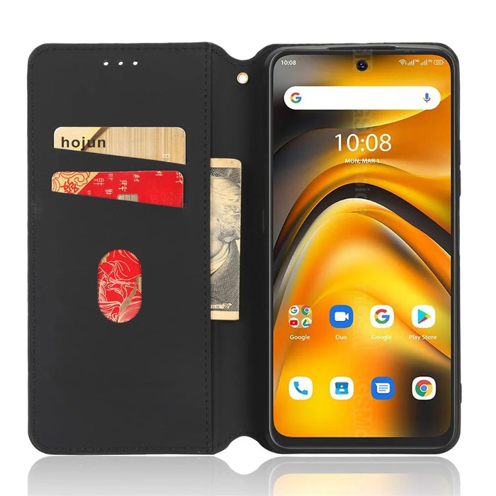 For Umidigi A13 Pro Cell Phone Case Imprinted Rhombus Pattern PU Leather Wallet Anti-Dust Stand Cover - Silver - 2