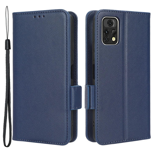 For Umidigi A13 Pro Anti-Dust Phone Cover Wallet Stand Litchi Texture PU Leather Dual Magnetic Clasp Phone Case - Dark Blue - 1