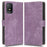 For TCL 403 Wallet Phone Flip Cover Leather Phone Case Phone Stand Shell with RFID Blocking Function - Purple - 1