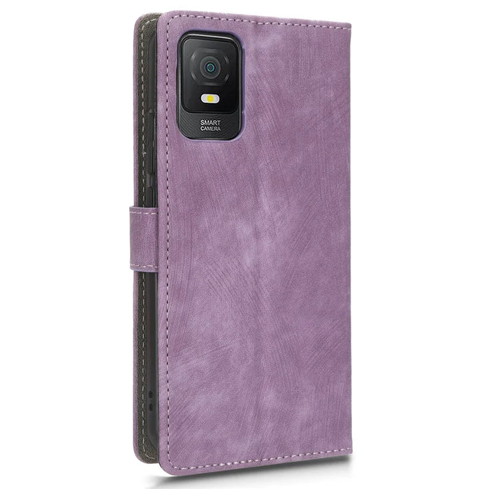 For TCL 403 Wallet Phone Flip Cover Leather Phone Case Phone Stand Shell with RFID Blocking Function - Purple - 6