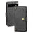 IDEWEI For Google Pixel 7a Shockproof Phone Case PU Leather Wallet Stand Cell Phone Cover - Black - 1