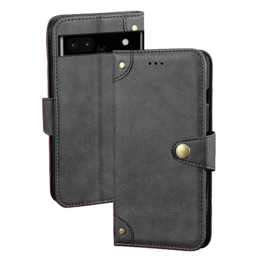 IDEWEI For Google Pixel 7a Shockproof Phone Case PU Leather Wallet Stand Cell Phone Cover - Black - 1