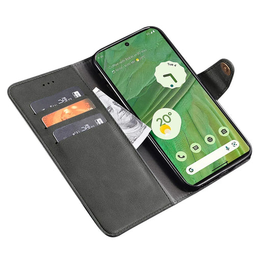 IDEWEI For Google Pixel 7a Shockproof Phone Case PU Leather Wallet Stand Cell Phone Cover - Black - 2