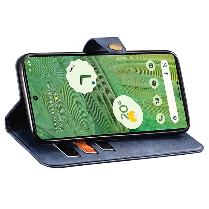 IDEWEI For Google Pixel 7a Shockproof Phone Case PU Leather Wallet Stand Cell Phone Cover - Black - 3