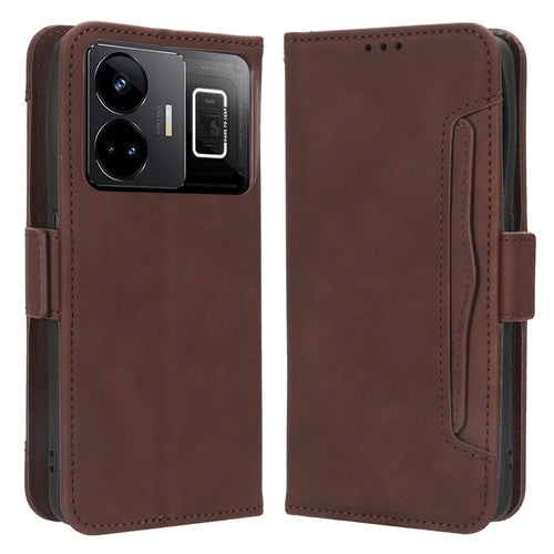 For Realme GT Neo 5 5G / Neo 5 240W 5G / Realme GT3 5G Wallet Phone Leather Case Multiple Card Slots Stand Cell Phone Cover - Brown - 1