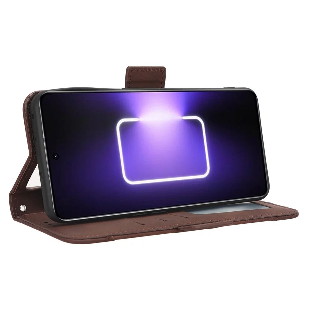 For Realme GT Neo 5 5G / Neo 5 240W 5G / Realme GT3 5G Wallet Phone Leather Case Multiple Card Slots Stand Cell Phone Cover - Brown - 3