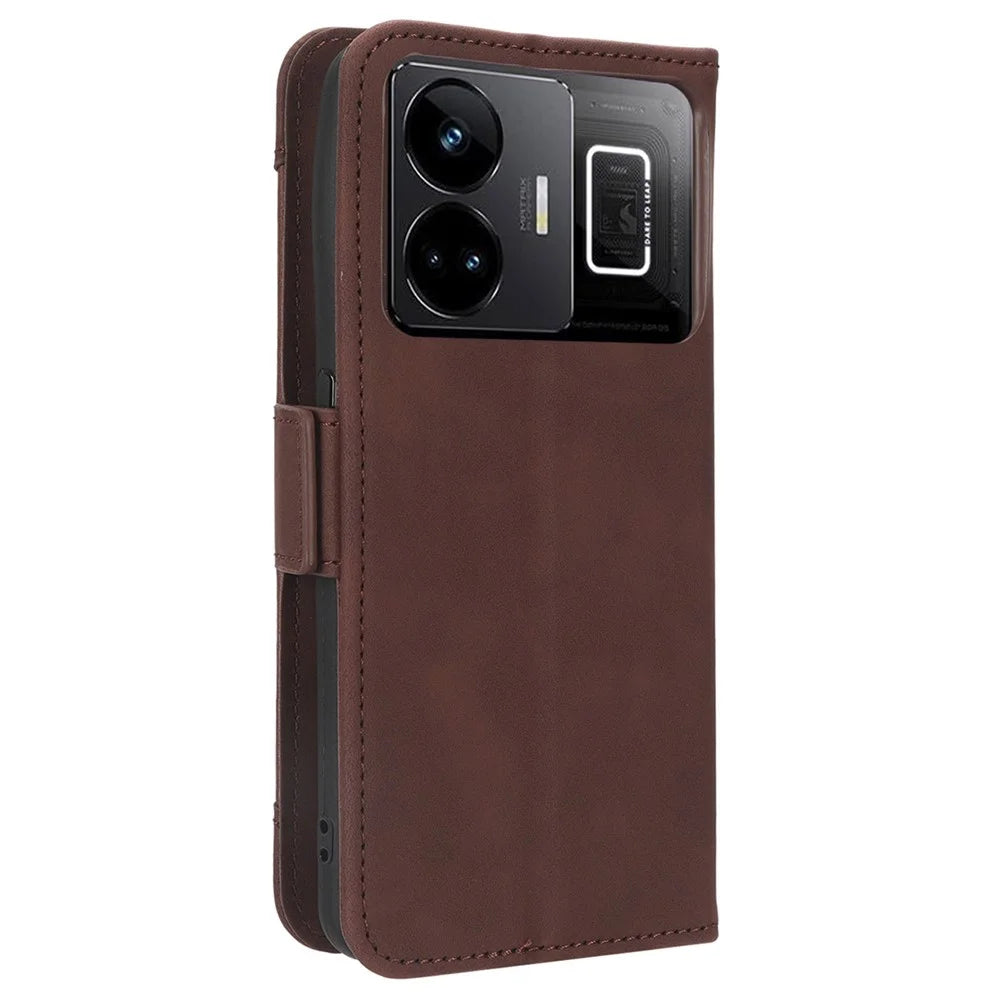 For Realme GT Neo 5 5G / Neo 5 240W 5G / Realme GT3 5G Wallet Phone Leather Case Multiple Card Slots Stand Cell Phone Cover - Brown - 7