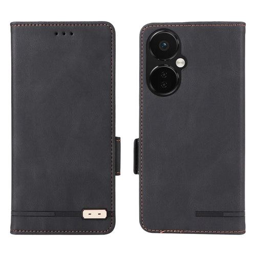 Anti-drop Phone Cover For OnePlus Nord CE 3 Lite 5G / Nord N30 5G , Hardware Decor Flip Leather Wallet Phone Case with Stand - Black - 1