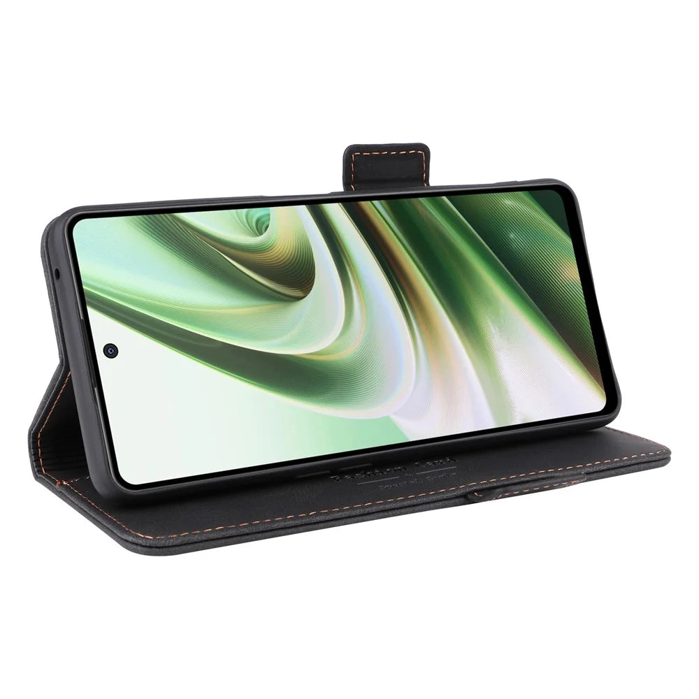 Anti-drop Phone Cover For OnePlus Nord CE 3 Lite 5G / Nord N30 5G , Hardware Decor Flip Leather Wallet Phone Case with Stand - Black - 3
