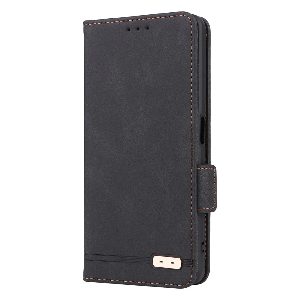 Anti-drop Phone Cover For OnePlus Nord CE 3 Lite 5G / Nord N30 5G , Hardware Decor Flip Leather Wallet Phone Case with Stand - Black - 6