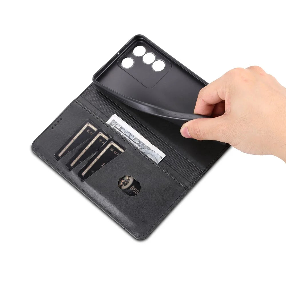 AZNS For vivo S16e 5G Shockproof Cell Phone Case PU Leather Wallet Stand Magnetic Phone Cover - Black - 7
