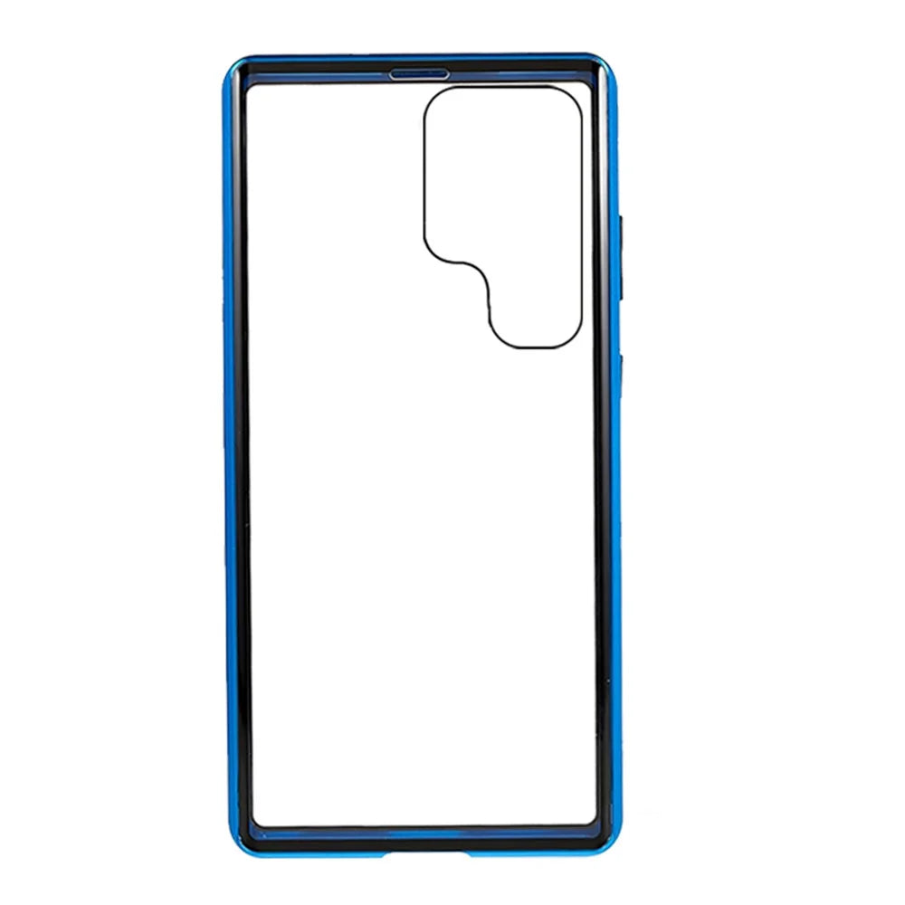 For Samsung Galaxy S23 Ultra Full Body Case Magnetic Tempered Glass Double-Sided Phone Case - Blue - 2