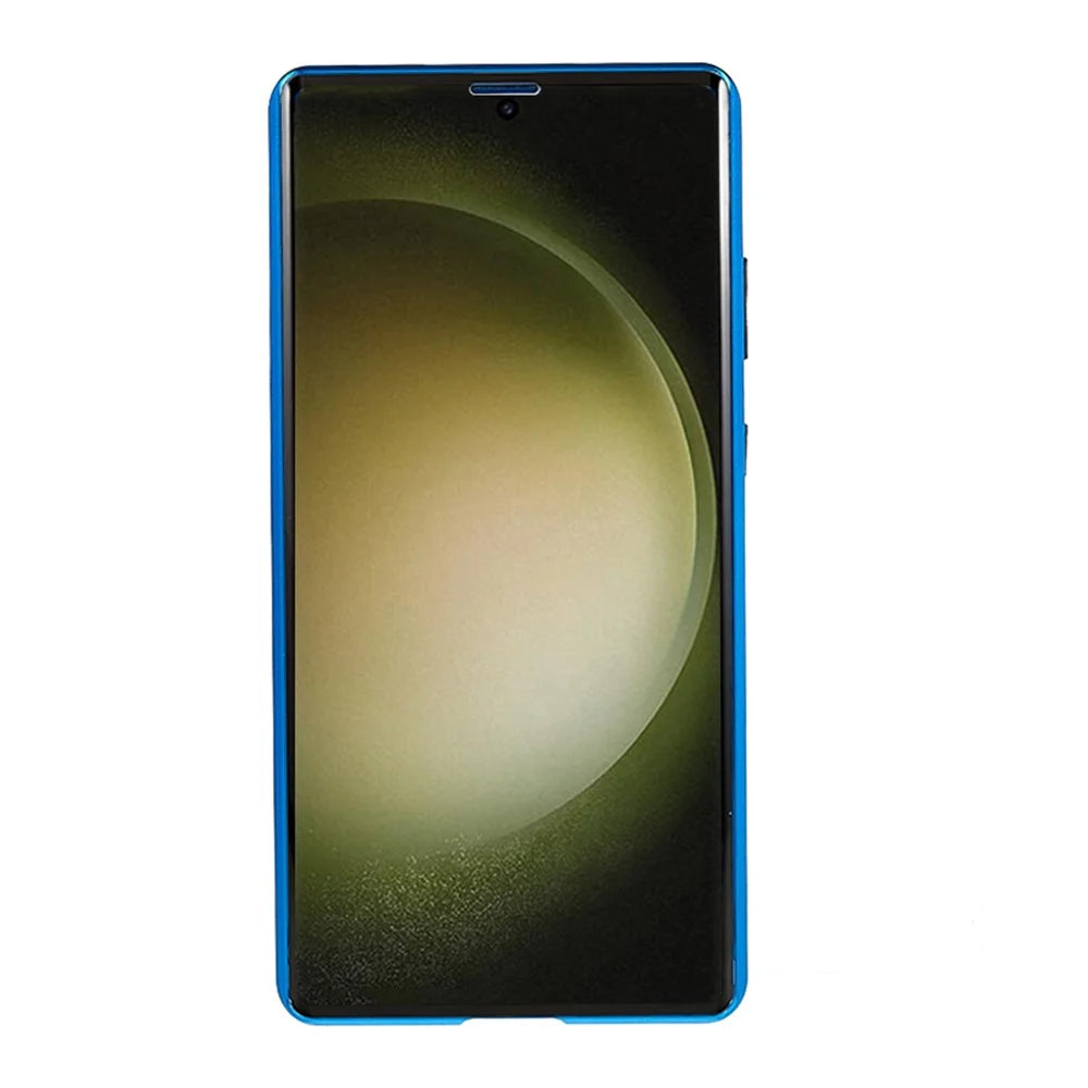 For Samsung Galaxy S23 Ultra Full Body Case Magnetic Tempered Glass Double-Sided Phone Case - Blue - 3
