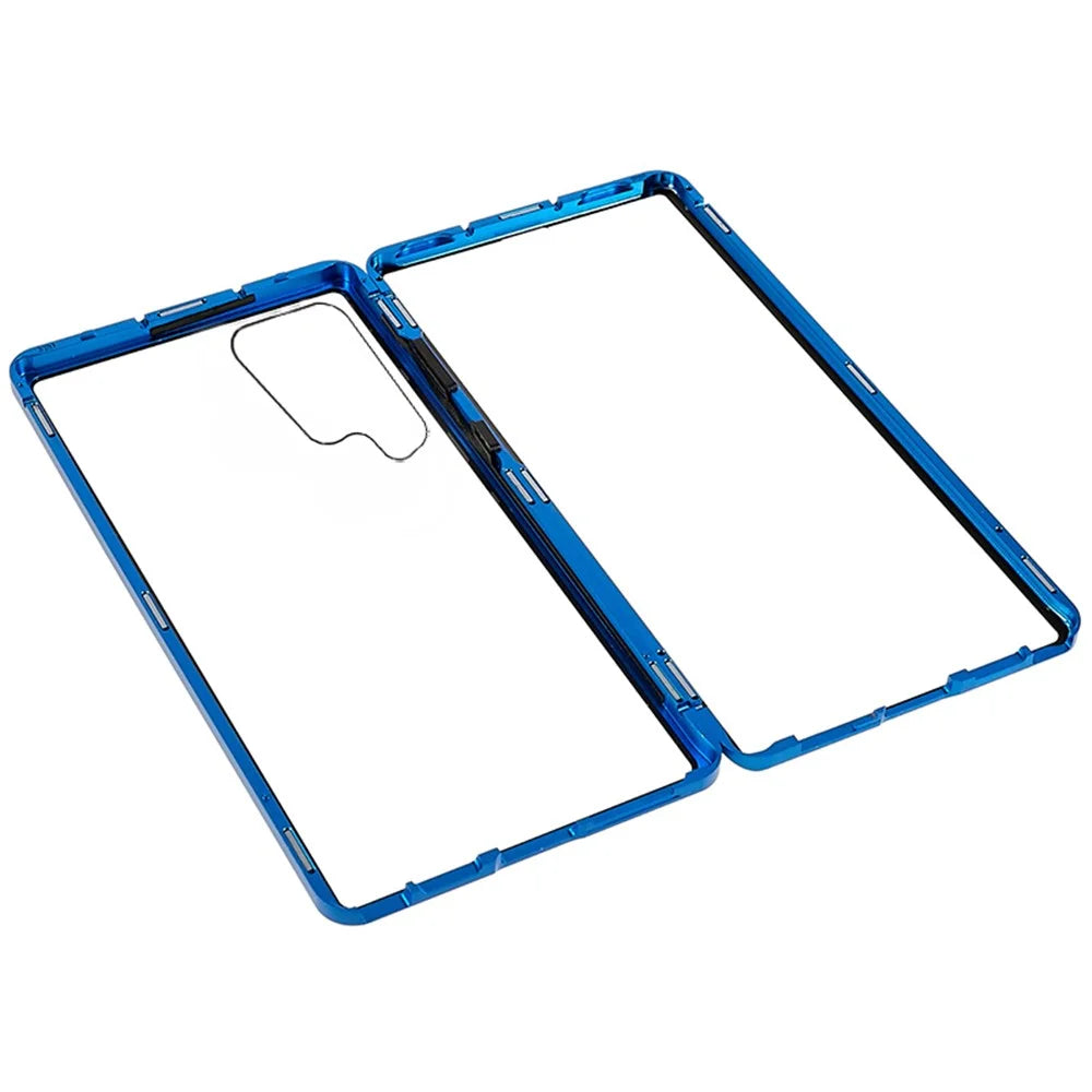 For Samsung Galaxy S23 Ultra Full Body Case Magnetic Tempered Glass Double-Sided Phone Case - Blue - 6