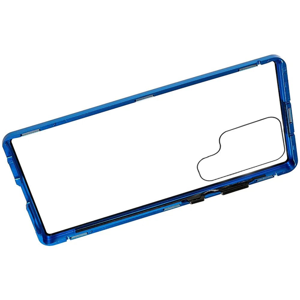 For Samsung Galaxy S23 Ultra Full Body Case Magnetic Tempered Glass Double-Sided Phone Case - Blue - 7