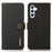 KHAZNEH For Samsung Galaxy A34 5G Phone Stand Case Wallet Genuine Cow Leather RFID Blocking Cover - Black - 1