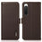 KHAZNEH For Sony Xperia 10 V Stand Wallet Phone Case RFID Blocking Genuine Cow Leather Phone Cover - Brown - 1
