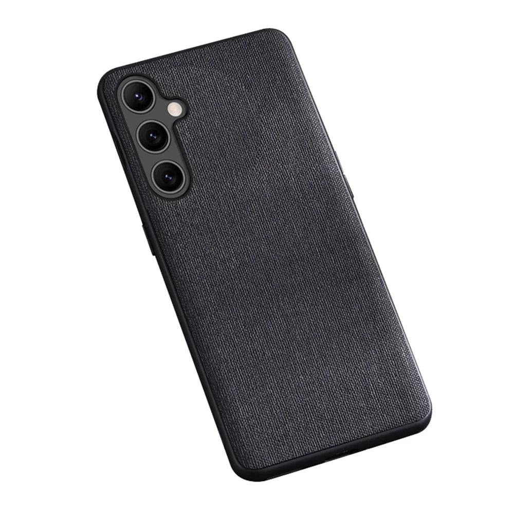 Non-slip Phone Case For Samsung Galaxy A54 5G Cloth Texture Anti-scratch Phone Back Cover - Black - 1