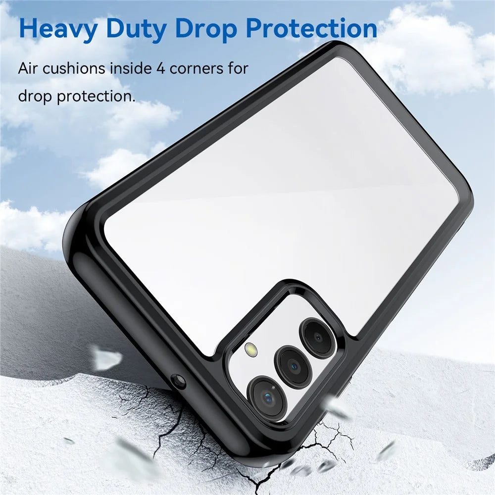 For Samsung Galaxy A24 4G (162.1 x 77.6 x 8.3mm) TPU + Acrylic Phone Case Anti-drop Phone Protective Cover - Black - 3