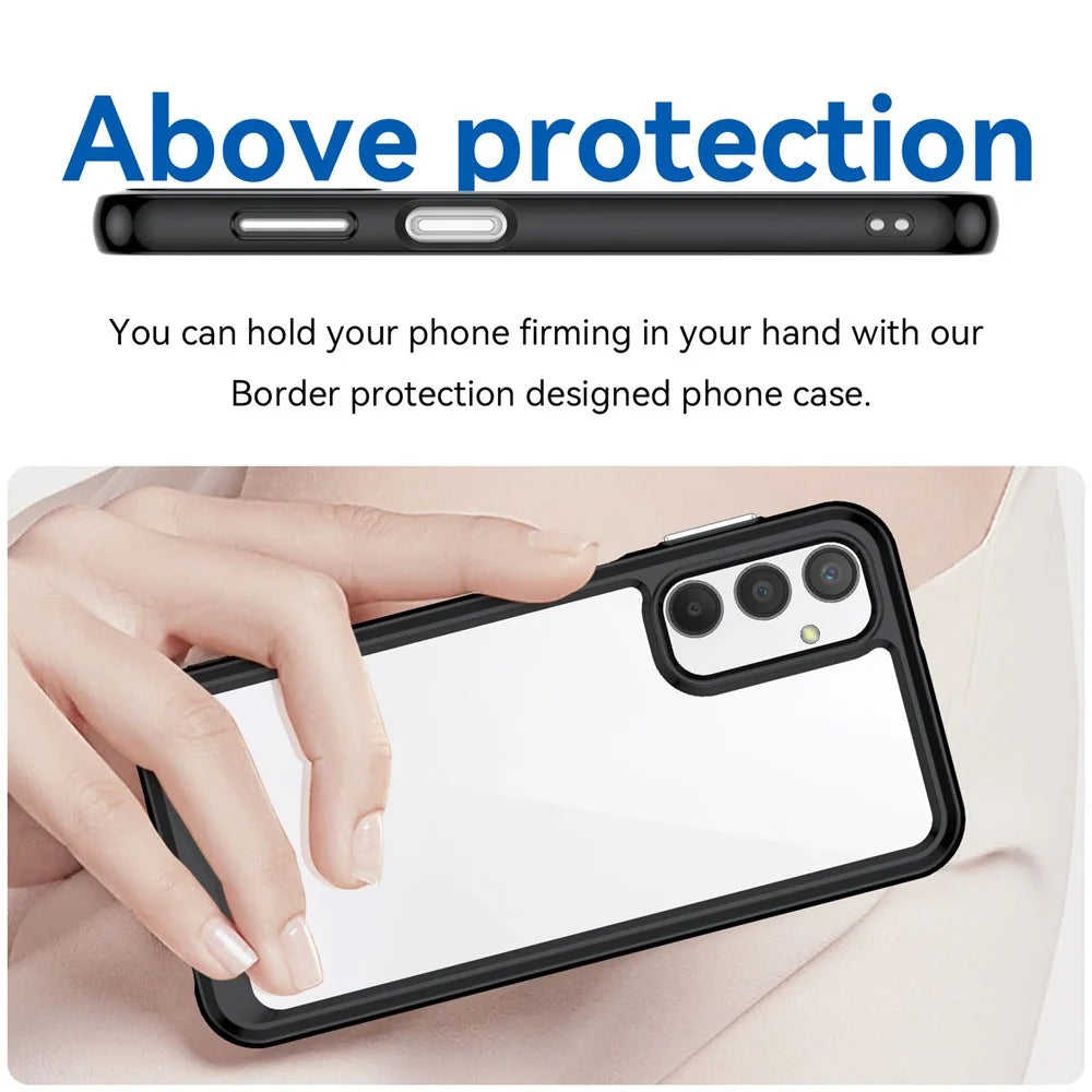 For Samsung Galaxy A24 4G (162.1 x 77.6 x 8.3mm) TPU + Acrylic Phone Case Anti-drop Phone Protective Cover - Black - 4