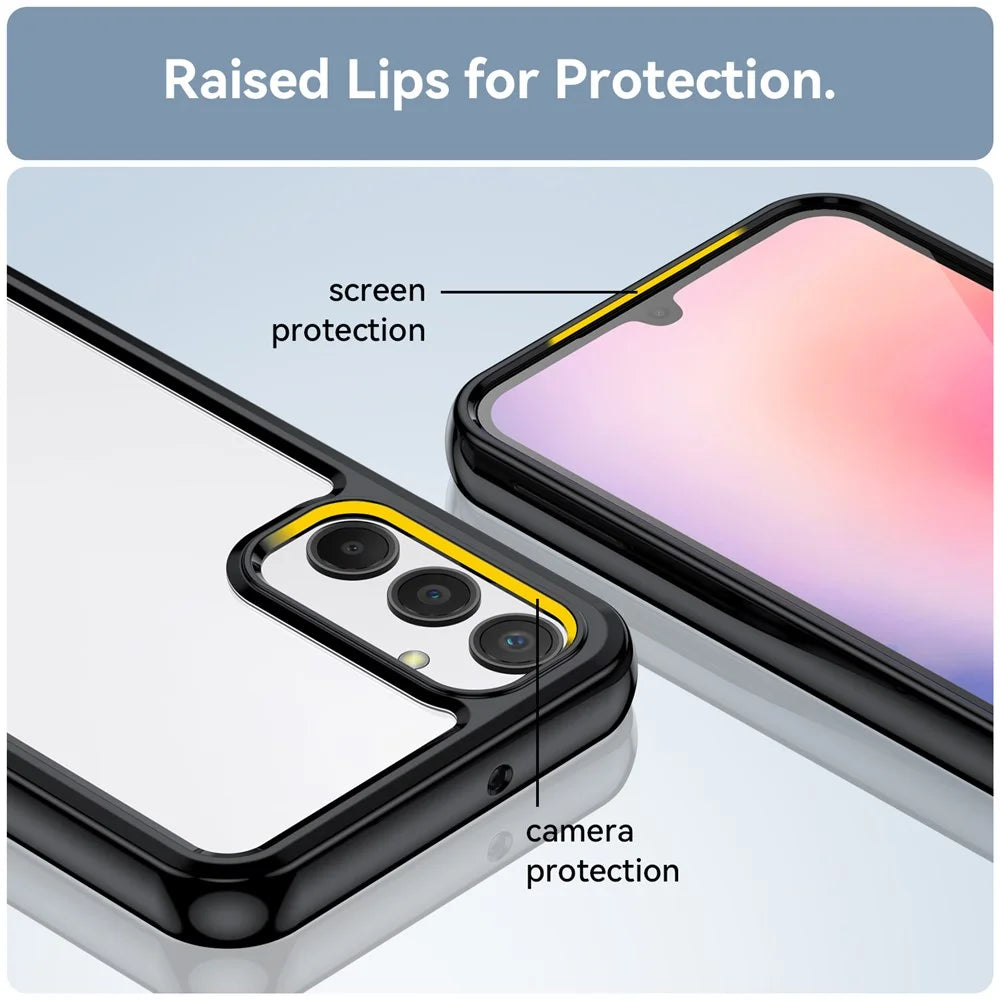 For Samsung Galaxy A24 4G (162.1 x 77.6 x 8.3mm) TPU + Acrylic Phone Case Anti-drop Phone Protective Cover - Black - 6