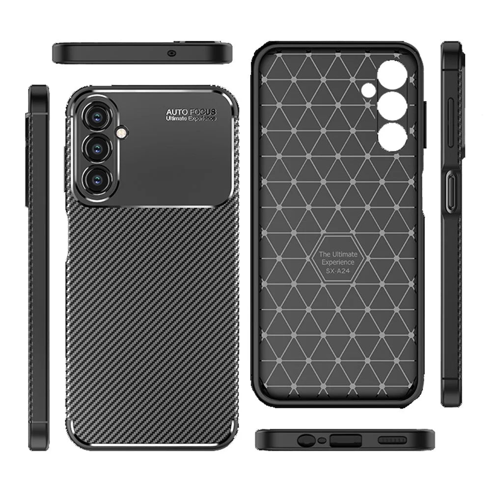For Samsung Galaxy A24 4G (162.1 x 77.6 x 8.3mm) Carbon Fiber Texture Phone Case Drop Resistant TPU Phone Cover - 1