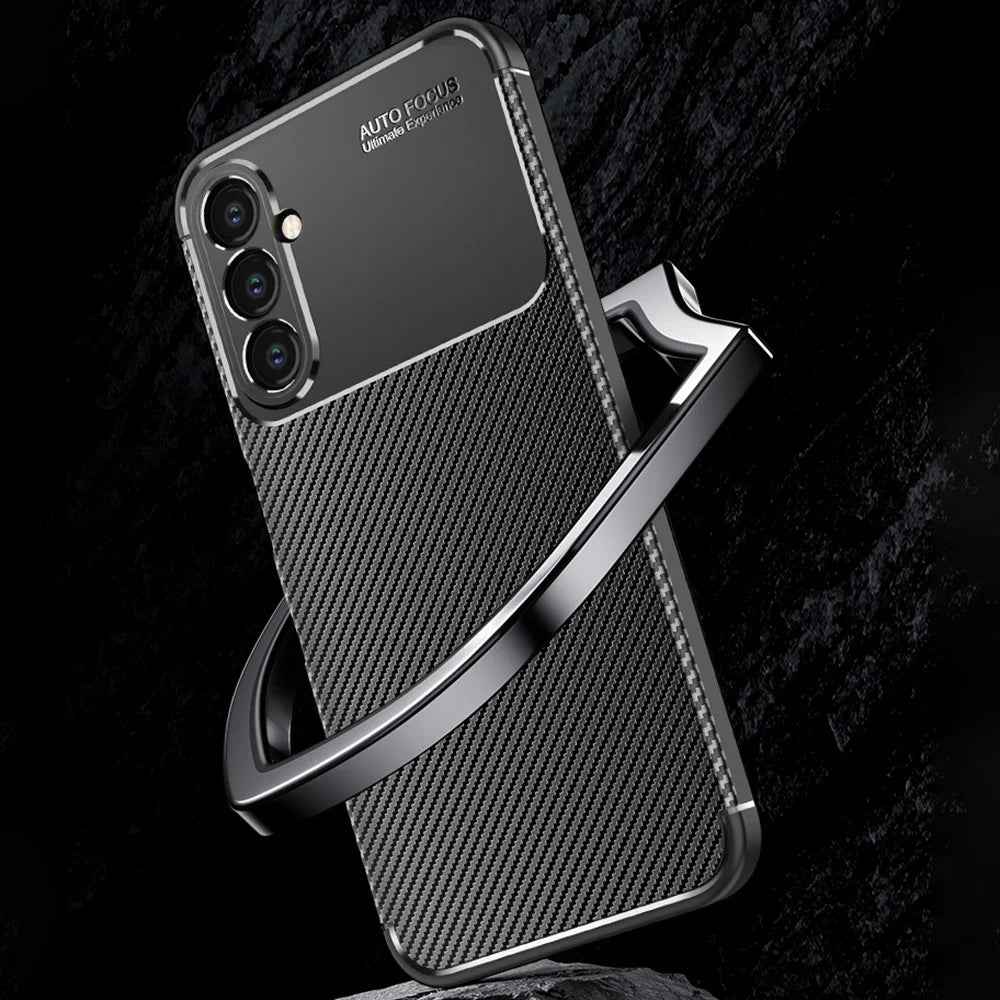 For Samsung Galaxy A24 4G (162.1 x 77.6 x 8.3mm) Carbon Fiber Texture Phone Case Drop Resistant TPU Phone Cover - 6