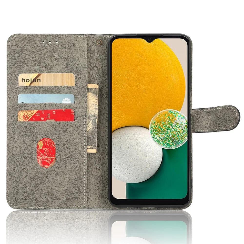 For Samsung Galaxy A13 5G / A04s 4G (164.7mm) RFID Blocking Anti-Theft Leather Phone Case Wallet Stand Flip Cover - Black - 2