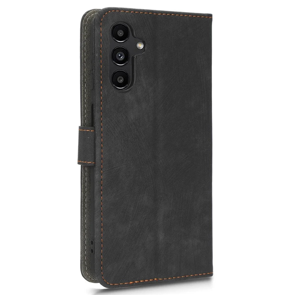 For Samsung Galaxy A13 5G / A04s 4G (164.7mm) RFID Blocking Anti-Theft Leather Phone Case Wallet Stand Flip Cover - Black - 6