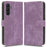 For Samsung Galaxy A34 5G Leather Phone Case Stand RFID Blocking Wallet Cover - Purple - 1