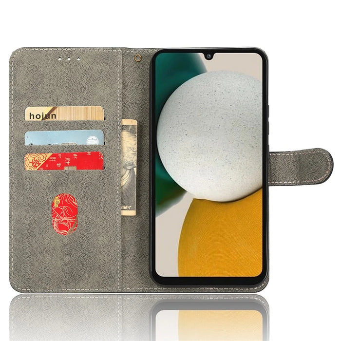For Samsung Galaxy A34 5G Leather Phone Case Stand RFID Blocking Wallet Cover - Purple - 2