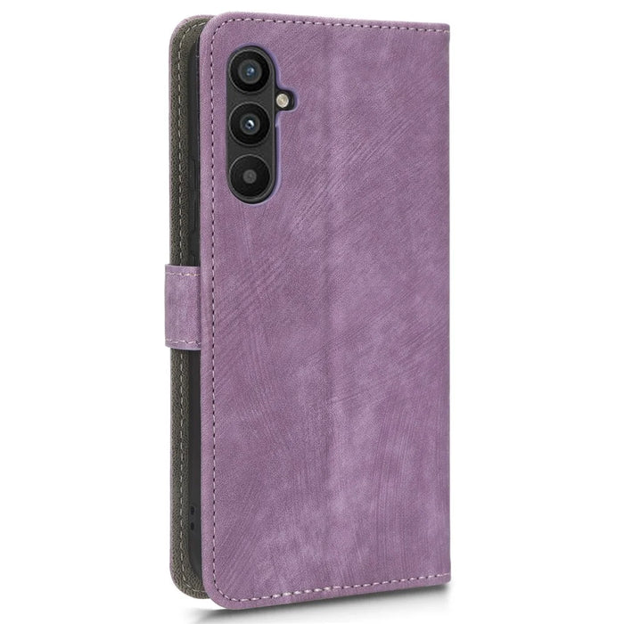 For Samsung Galaxy A34 5G Leather Phone Case Stand RFID Blocking Wallet Cover - Purple - 6