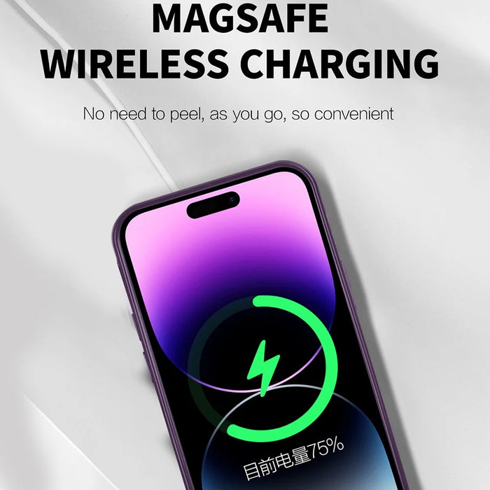 Phone Case For iPhone 14 Pro Max Compatible with MagSafe CD Texture TPU + PC Phone Cover - Purple - 3