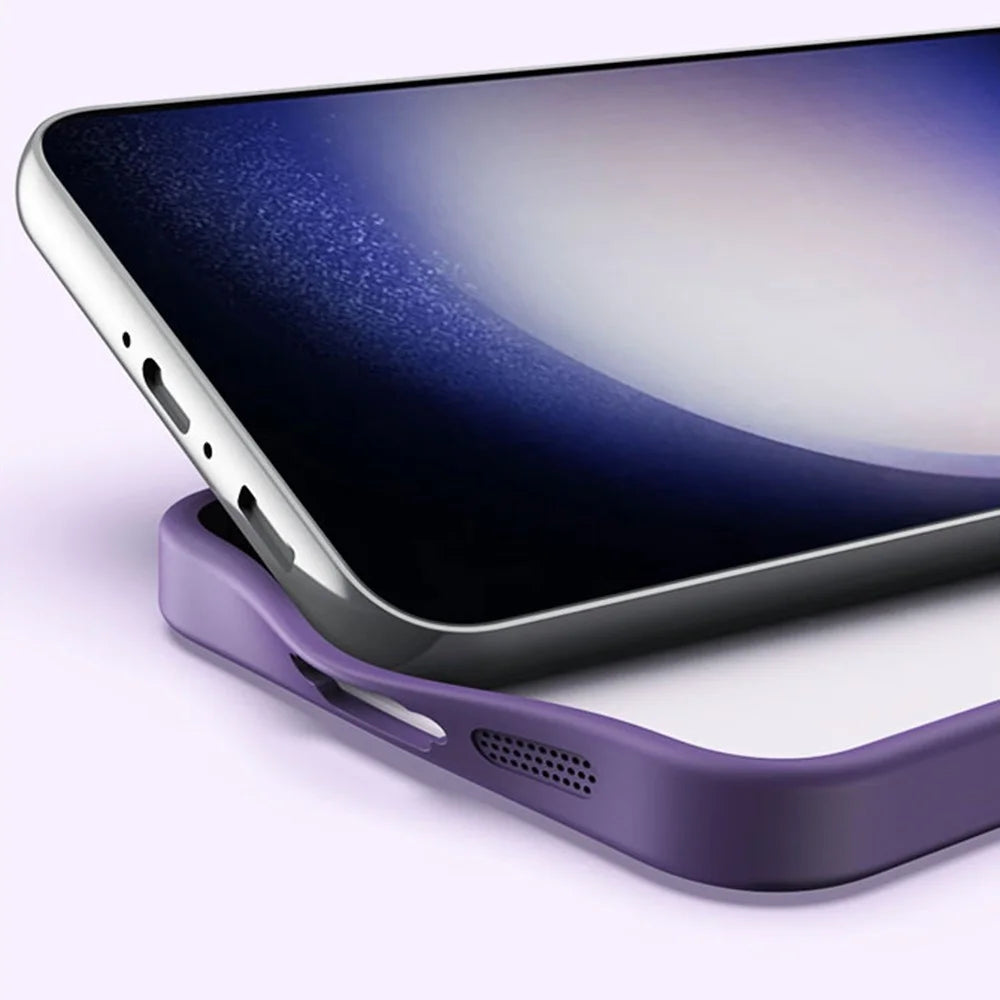 For Samsung Galaxy S23 Ring Kickstand Magnetic Phone Case TPU+Acrylic Matte Phone Cover - Purple - 7