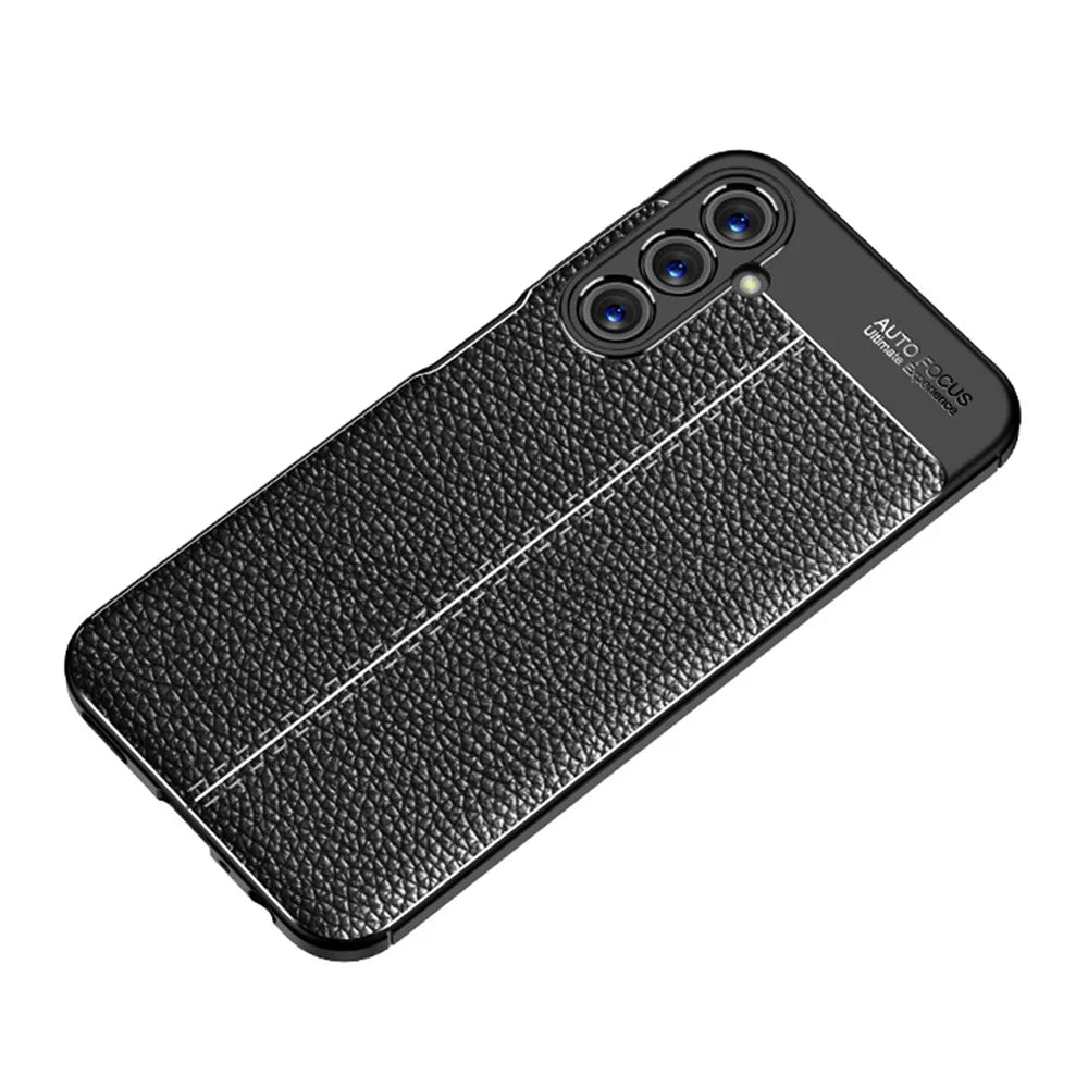 For Samsung Galaxy A24 4G (162.1 x 77.6 x 8.3mm) Litchi Texture Phone Case Slim Anti-drop Protective TPU Phone Cover - Black - 2