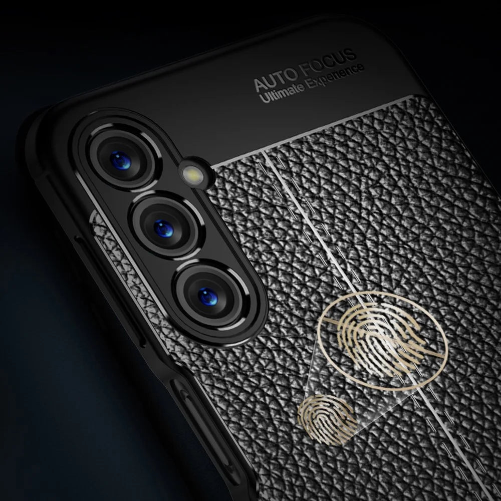 For Samsung Galaxy A24 4G (162.1 x 77.6 x 8.3mm) Litchi Texture Phone Case Slim Anti-drop Protective TPU Phone Cover - Black - 5